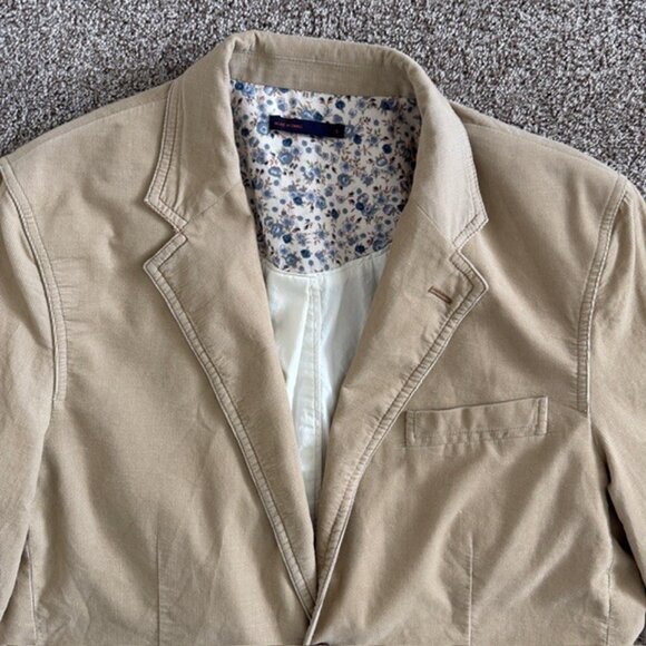 NWT MARC ECKO Khaki Tan Cotton Corduroy Blazer Jacket Large - Picture 3 of 14